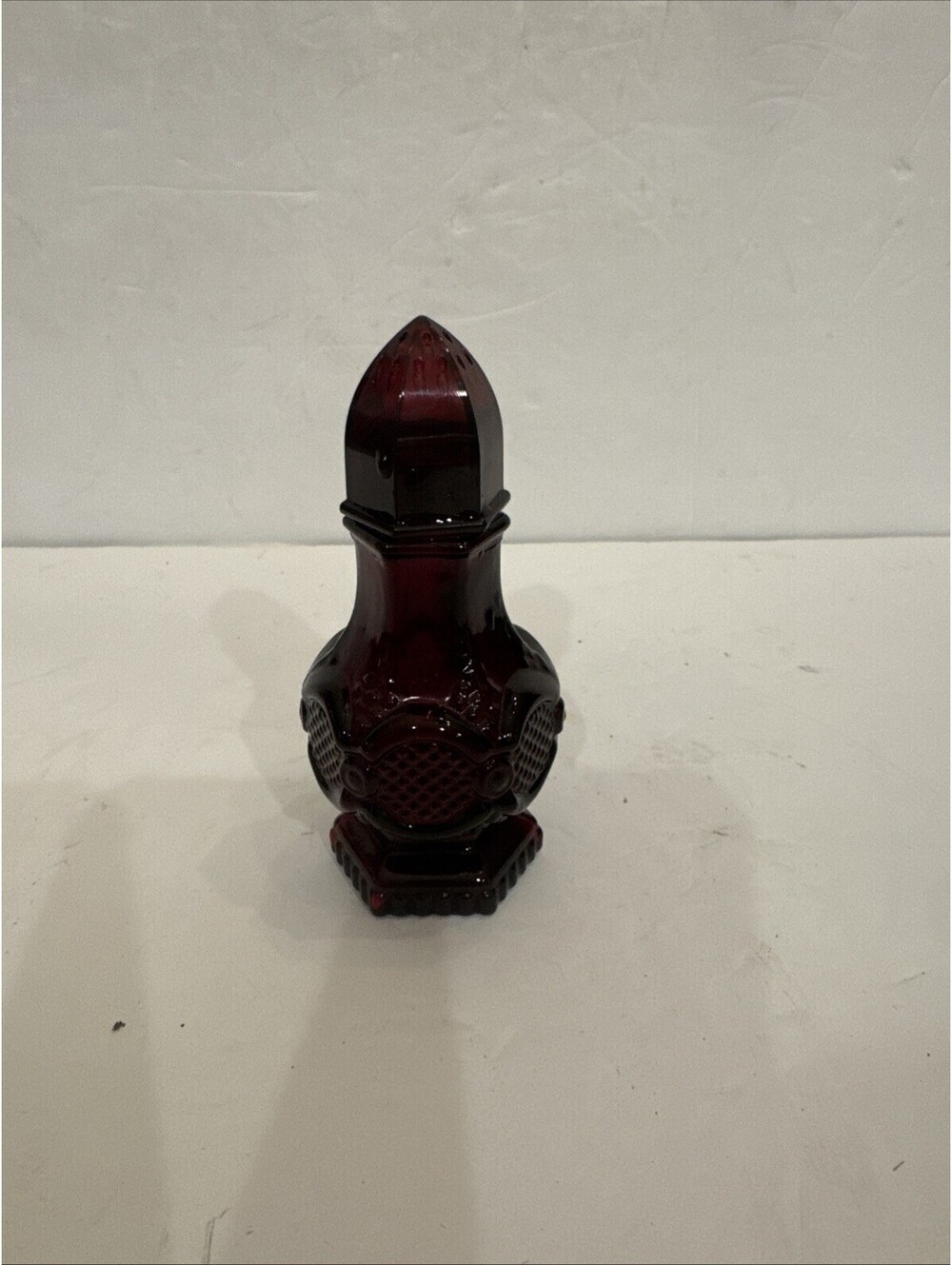 Vintage Avon Cape Cod Ruby Red Salt Shaker 4 1/2” Collectible Kitchen